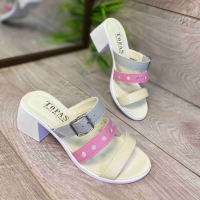 158911 Женские кожаные сабо (жиноче взуття натуральная шкіра)Topas™ оптом от производителя обуви